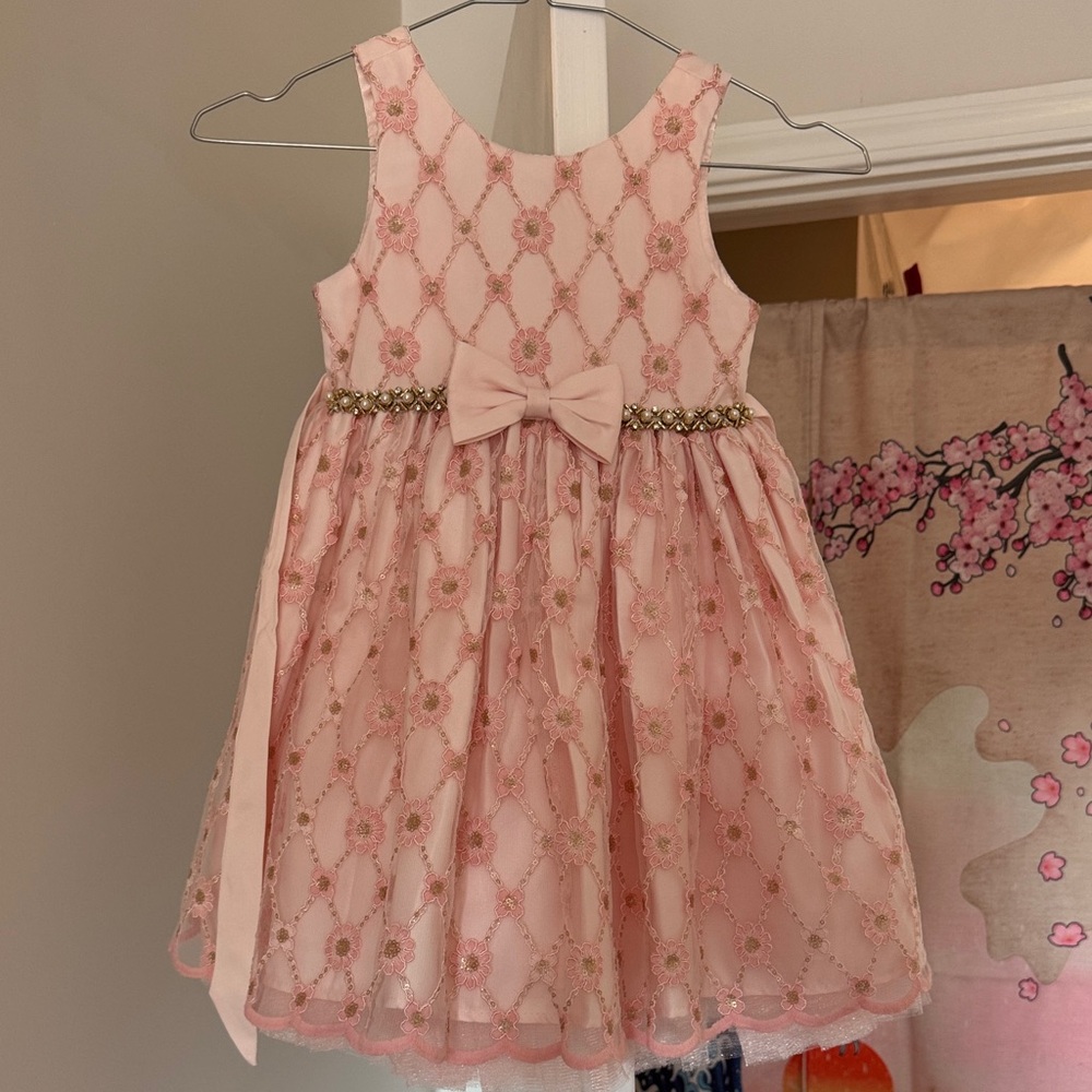 Elegant Pink Floral Kids Dress